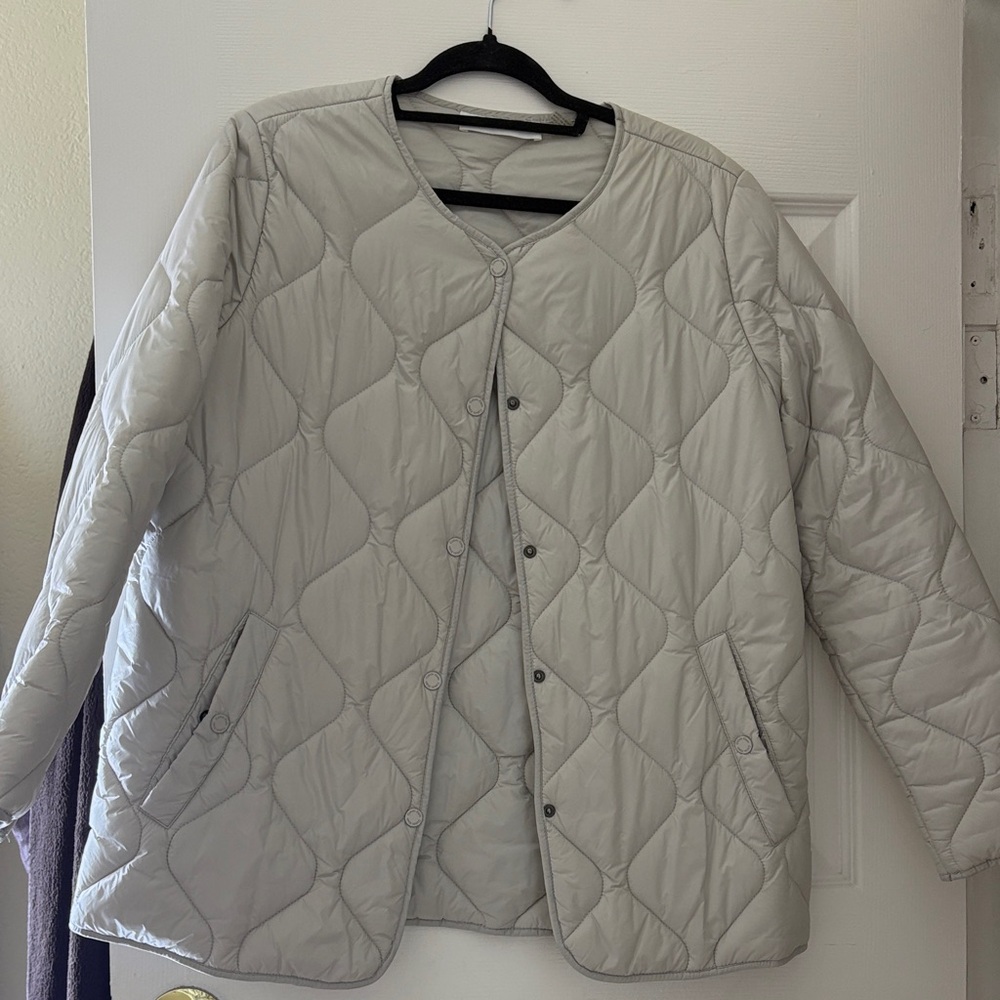 Calvin Klein Light Gray Quilted Outerwear